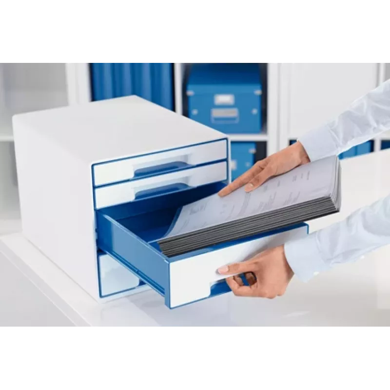 Leitz szafka z szufladami WOW Cube, 4 szuflady, 4 szuflady, Plastik, Niebieski, Biały, 1 szt., 287 mm, 270 mm