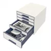 Leitz Szafka na dokumenty WOW Cube 5-szufladowa, 5 szuflad, Plastik, Biały, 1 szt., 270 mm, 287 mm