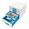 Leitz szafka z szufladami WOW Cube 5-szufladowy, 5 szuflad, Plastik, Niebieski, Biały, 1 szt., 287 mm, 270 mm