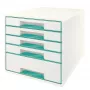 Leitz szafka z szufladami WOW Cube 5 szuflad, 5 szuflad(y), Tworzywo sztuczne, Turkusowy, Biały, 1 szt., 287 mm, 270 mm