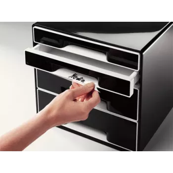 Leitz Desk Cube 4 szuflady, 4 szuflady, Plastik, Czarny, 1 szt., 270 mm, 287 mm