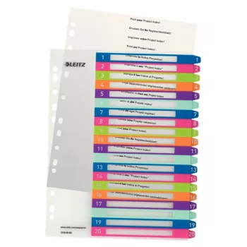 Esselte 1245-00-00 Indeks numeryczny Polipropylen (PP) Wielokolorowy