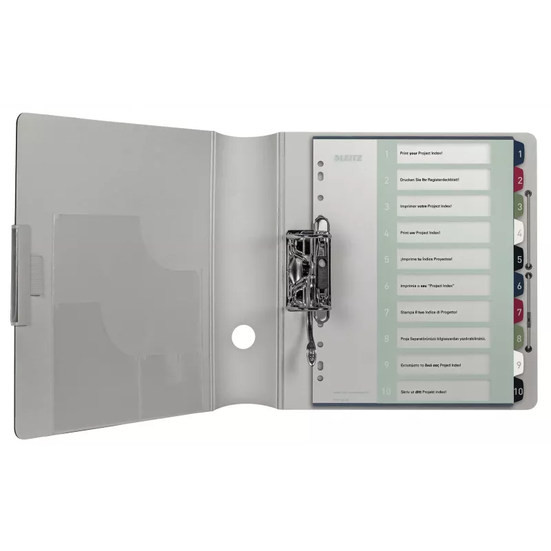 Leitz Index PC Printable 1-10 Style PP A4+, Indeks numeryczny, Polipropylen (PP), Wielokolorowy, Pionowy, A4 Maxi, 245 mm