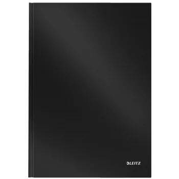 Zeszyt Leitz Solid w twardej oprawie A4 w linie 90 gramów 80 kartek, Monochromatyczny, Czarny, A4, 80 kartek, Matowy, 80 g/m²