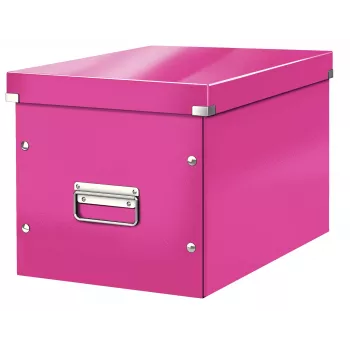 Leitz Box Click & Store WOW Cube Duży pojemnik do przechowywania, fuksja, karton, 320 mm, 360 mm, 310 mm