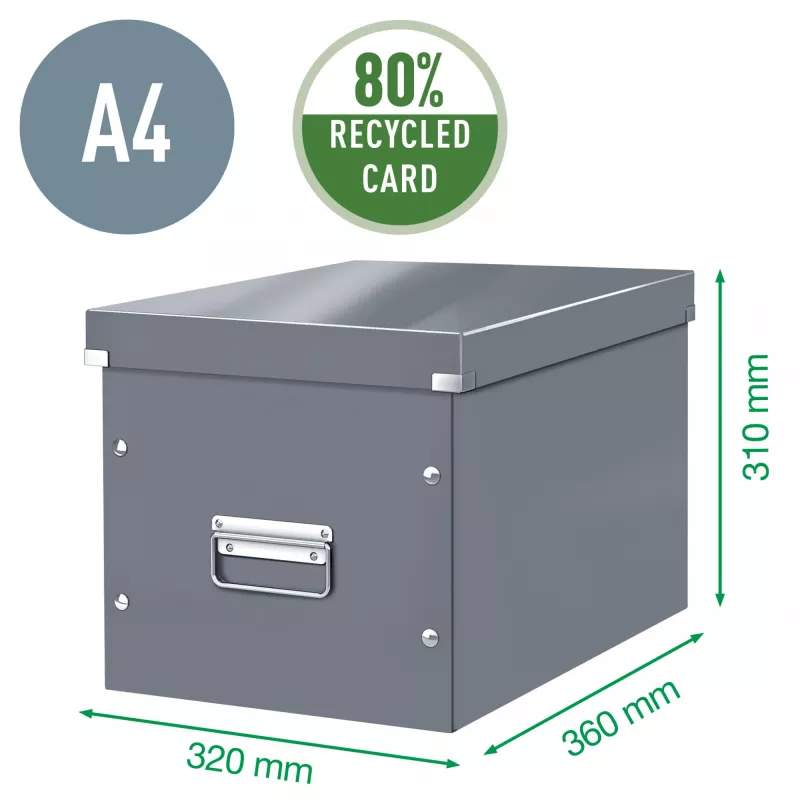 Leitz Box Click & Store WOW Cube Duży pojemnik do przechowywania, fuksja, karton, 320 mm, 360 mm, 310 mm