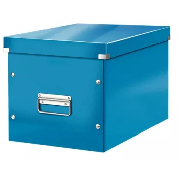 Leitz Box Click & Store WOW Cube Large Storage Box, Pudełko do przechowywania, Niebieski, Prostokątny, Karton, Monochromatyczny, Do użytku wewnętrznego