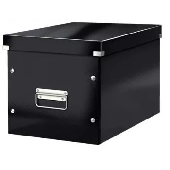 Leitz Box Click & Store WOW Cube Duży pojemnik do przechowywania, Pojemnik do przechowywania, Czarny, Prostokątny, Karton, Monochromatyczny, Wewnątrz