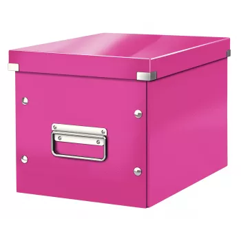 Pudełko do przechowywania Leitz Click & Store WOW Cube średnie, fuksja, karton, 260 mm, 260 mm, 240 mm