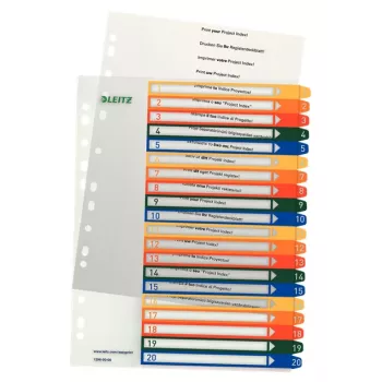 Leitz 12960000 tab index Numeric tab index Polypropylene (PP) Multicolour