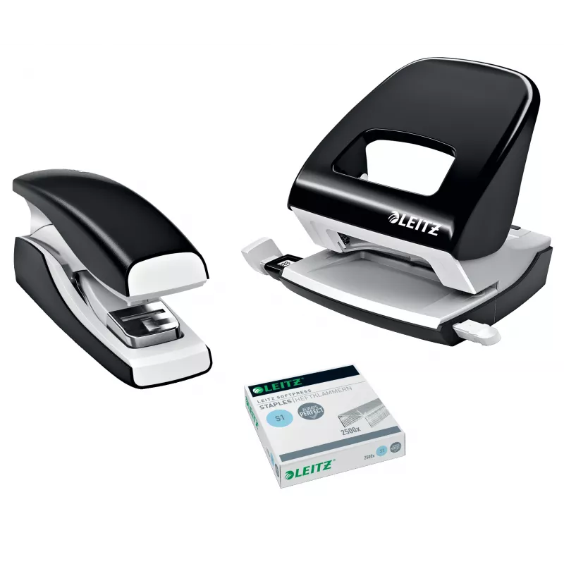 Leitz Stapler Softpress płaski Clinch 30 arkuszy, 30 arkuszy, Czarny, Zszywanie płaskie, zszywki Leitz Softpress, Plastik, 80 g/m²