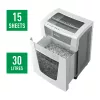Niszczarka Leitz IQ Office Pro P5, cięcie mikro, 23 cm, 2 x 15 mm, 30 l, 300 arkuszy, 55 dB