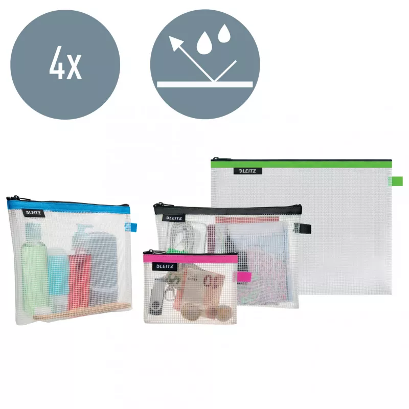 Leitz Travel Pouch kosmetyczna wodoodporna WOW zestaw różnokolorowy