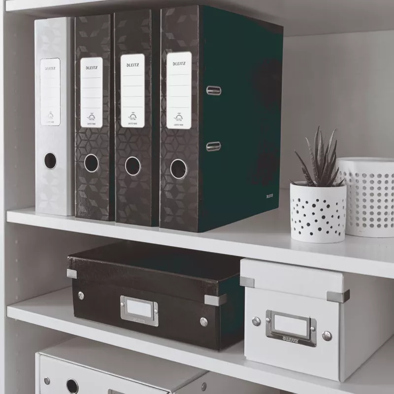 Leitz Szeroki segregator 180° WOW POB/laminowany A4/80mm, A4, Karton, Czarny, 600 arkuszy, 80 g/m², 8 cm