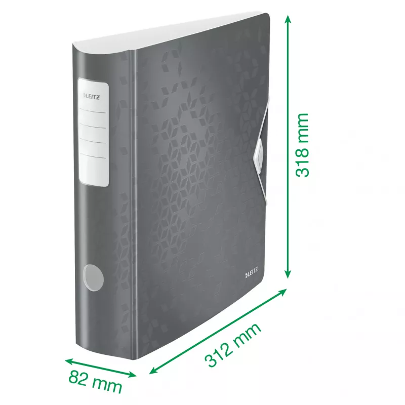 Leitz Segregator dźwigniowy Active PP WOW A4/80 mm, A4, pierścienie D, przechowywanie, polipianka, biały, 500 arkuszy