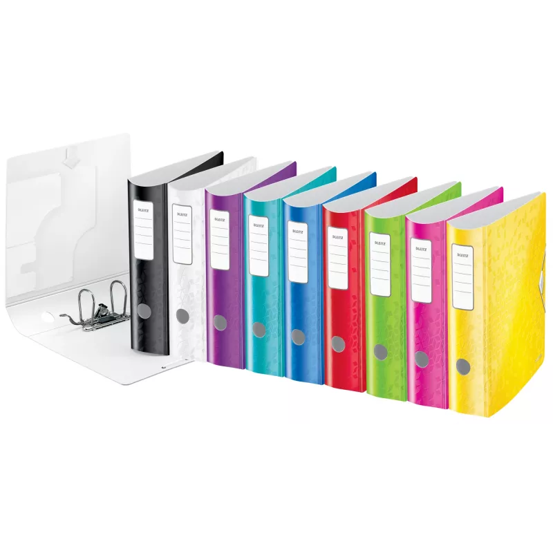 Leitz Segregator dźwigniowy Active PP WOW A4/80 mm, A4, pierścienie D, przechowywanie, polipianka, biały, 500 arkuszy