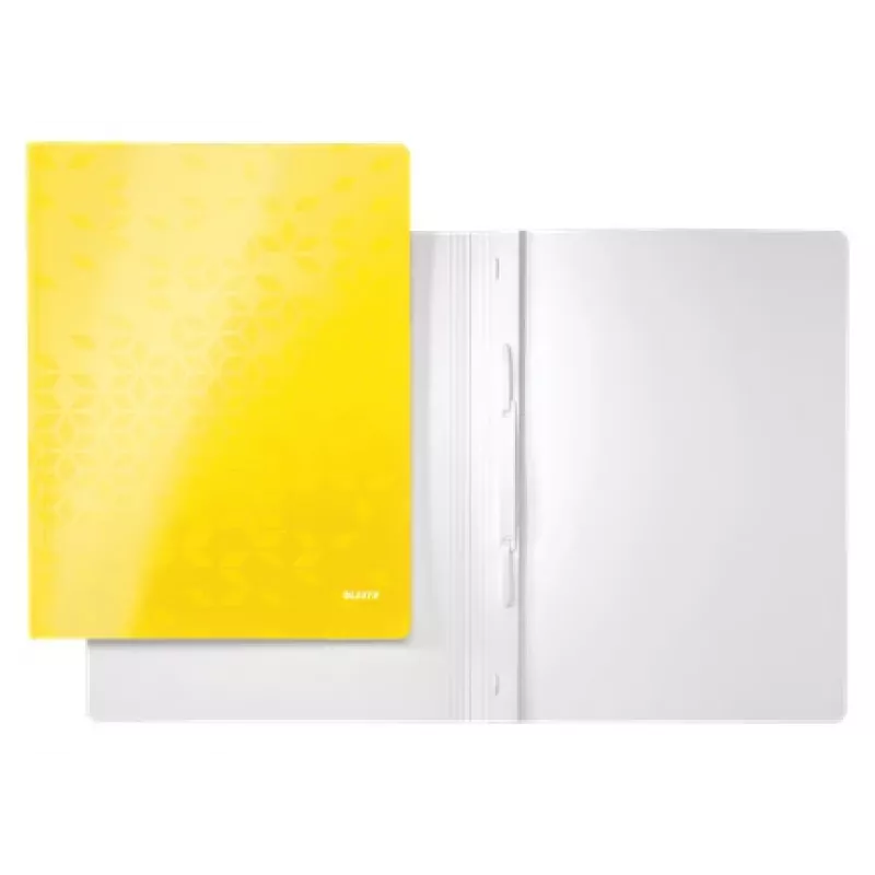 Leitz płaski File Card/Board WOW A4, Tradycyjna teczka na dokumenty, A4, Karton, Żółty, Pionowa, 250 arkuszy