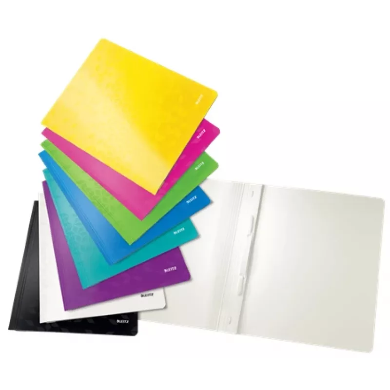 Leitz płaski File Card/Board WOW A4, Tradycyjna teczka na dokumenty, A4, Karton, Żółty, Pionowa, 250 arkuszy
