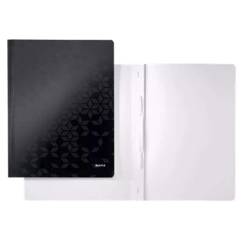Leitz płaski File Card/Board WOW A4, Konwencjonalna teczka na dokumenty, A4, Karton, Czarny, Pionowa, 250 arkuszy
