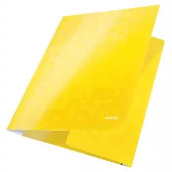 Leitz 3-Flap Folder WOW Card/POB A4, teczka prezentacyjna, A4, polipropylen (PP), żółty, 250 arkuszy, 80 g/m²