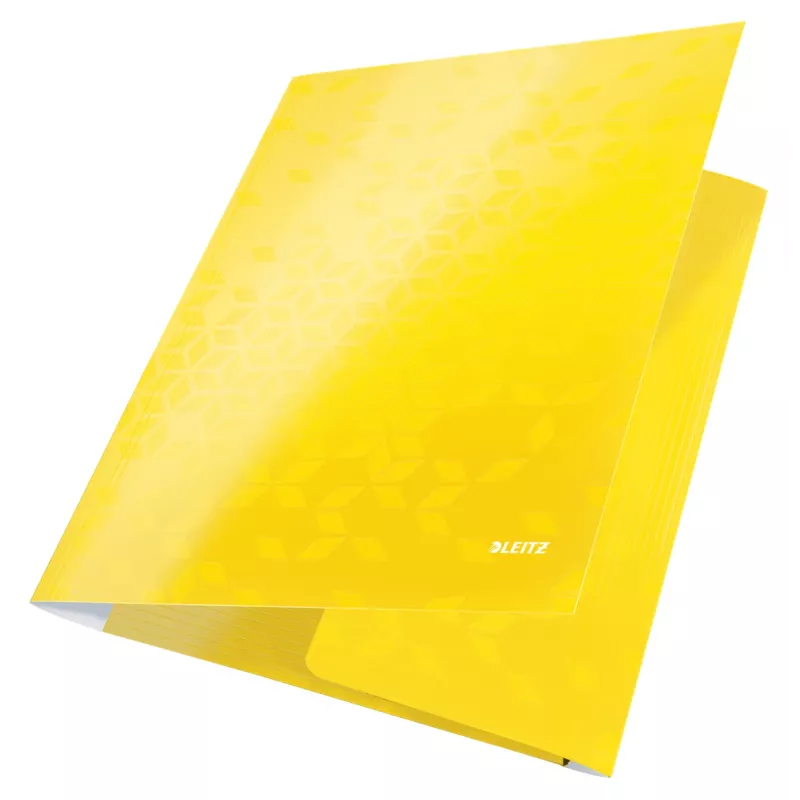 Leitz 3-Flap Folder WOW Card/POB A4, teczka prezentacyjna, A4, polipropylen (PP), żółty, 250 arkuszy, 80 g/m²