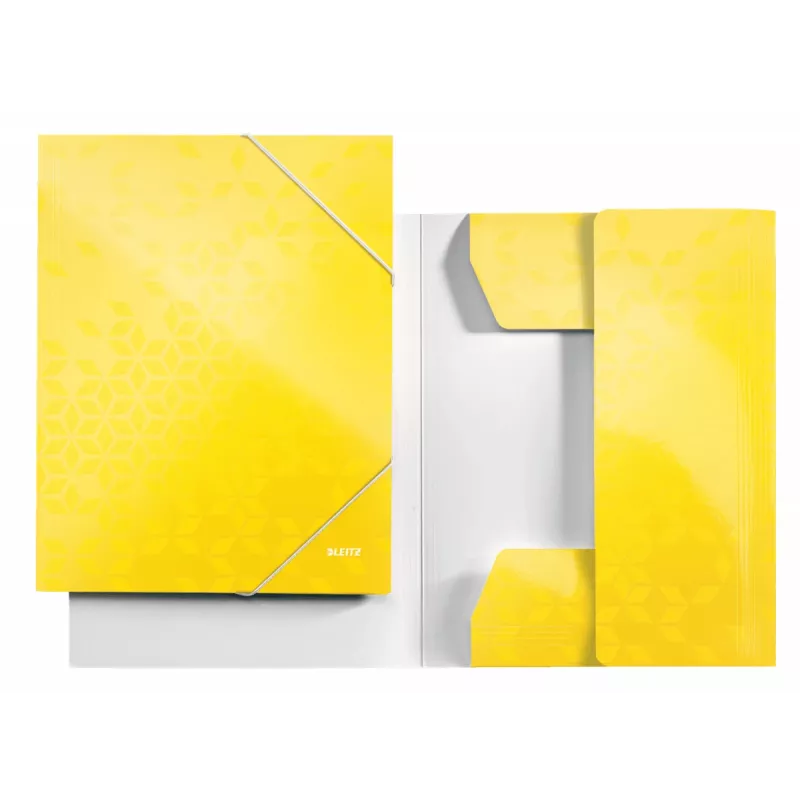 Leitz 3-Flap Folder WOW Card/POB A4, teczka prezentacyjna, A4, polipropylen (PP), żółty, 250 arkuszy, 80 g/m²