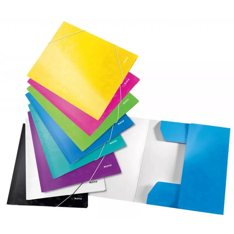 Leitz 3-Flap Folder WOW Card/POB A4, teczka prezentacyjna, A4, polipropylen (PP), żółty, 250 arkuszy, 80 g/m²