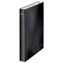 Leitz Ringbinder WOW Laminowany A4+ 2DR/25mm, A4+, Kółka w kształcie D, Karton, Czarny, 250 arkuszy, 80 g/m²