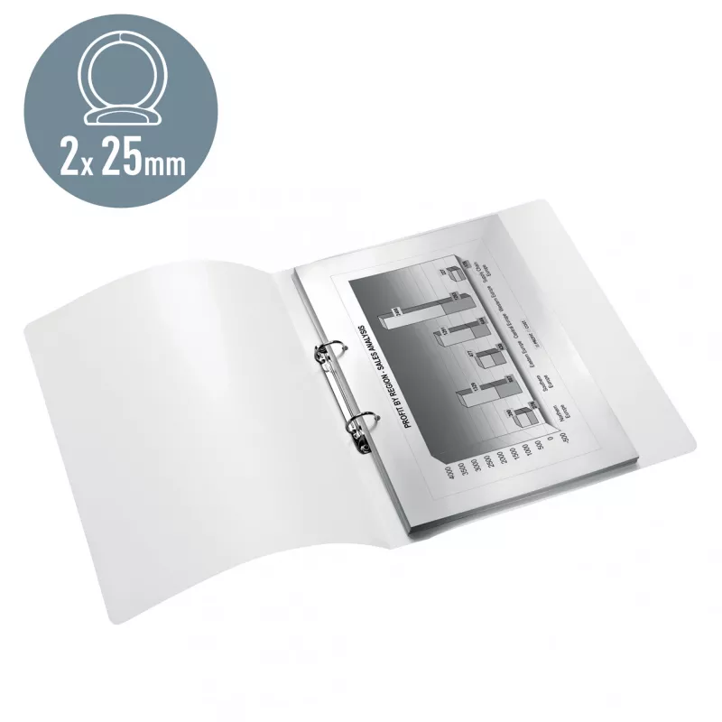 Leitz Ringbinder WOW PP A4 2RR/25mm, A4, okrągłe pierścienie, polipropylen (PP), żółty, 190 arkuszy, 80 g/m²
