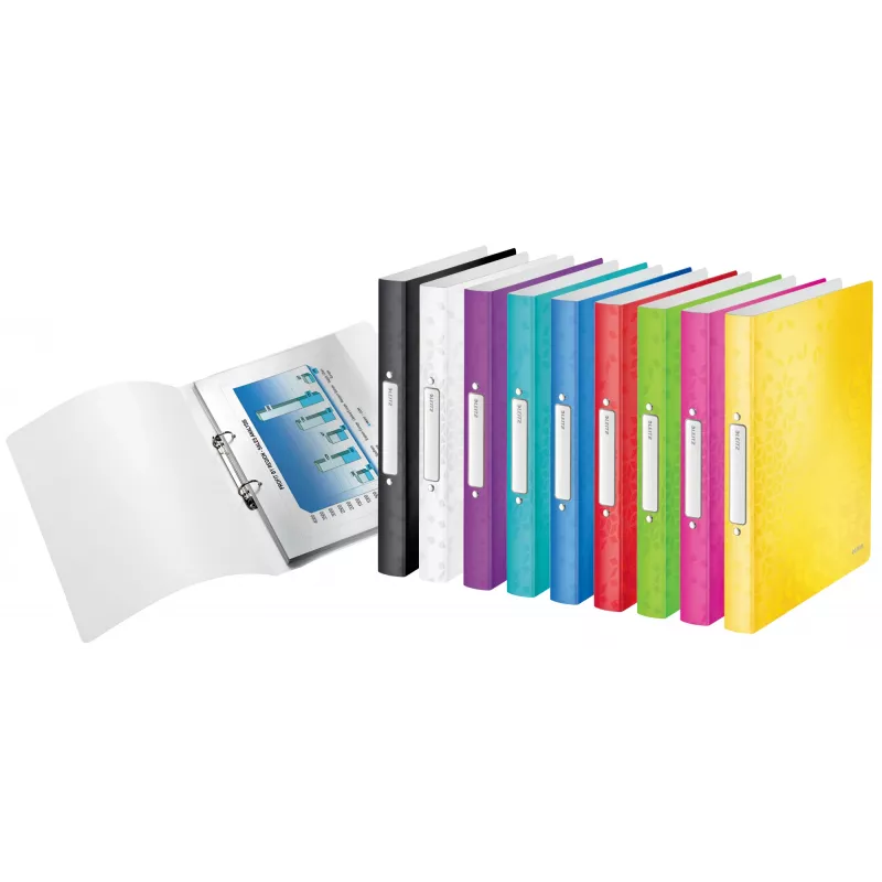 Leitz Ringbinder WOW PP A4 2RR/25mm, A4, okrągłe pierścienie, polipropylen (PP), żółty, 190 arkuszy, 80 g/m²
