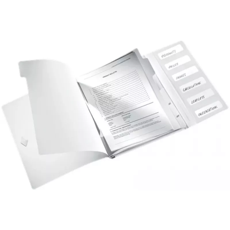 Leitz Divider Book WOW PP 6 zakładek, Segregator konwencjonalny, A4, Polipropylen (PP), Biały, Błyszczący, 200 arkuszy