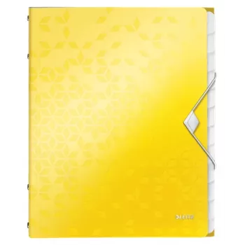 Leitz Divider Book WOW PP 12 kart, A4, Polipropylen (PP), Żółty, 200 arkuszy, 80 g/m², 265 mm
