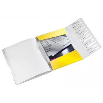 Leitz Divider Book WOW PP 12 kart, A4, Polipropylen (PP), Żółty, 200 arkuszy, 80 g/m², 265 mm