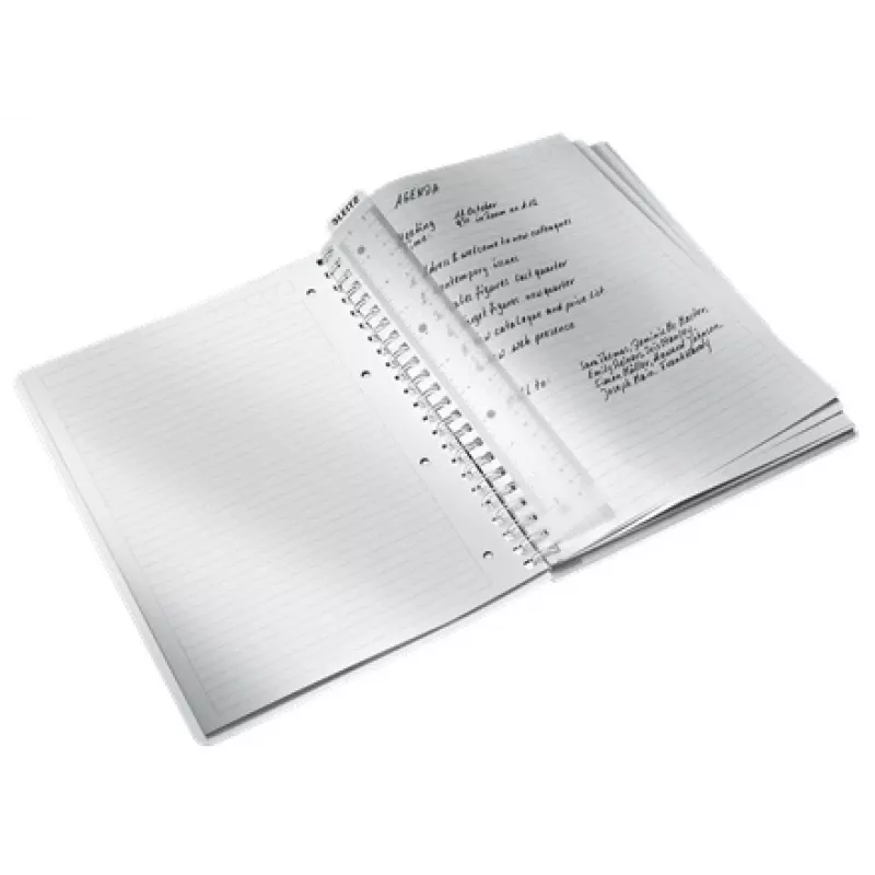 Leitz WOW Notatnik A4 w linie, spiralowany z okładką PP, Monochromatyczny, Czarny, A4, 80 kartek, 80 g/m², Miękka okładka