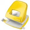 Leitz NeXXt Dziurkacz WOW 5008 Metalowy 2-otworowy / 30 arkuszy, 30 arkuszy, Żółty, Metal, 8 cm, 5,5 mm, A4, A5, A6, Folio, US-Quart, 8 x 8 x 8 cm