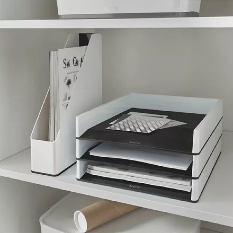 Leitz Letter Tray WOW Dual Colour, Plastik, Czarny, Biały, A4, A4, 267 mm, 336 mm
