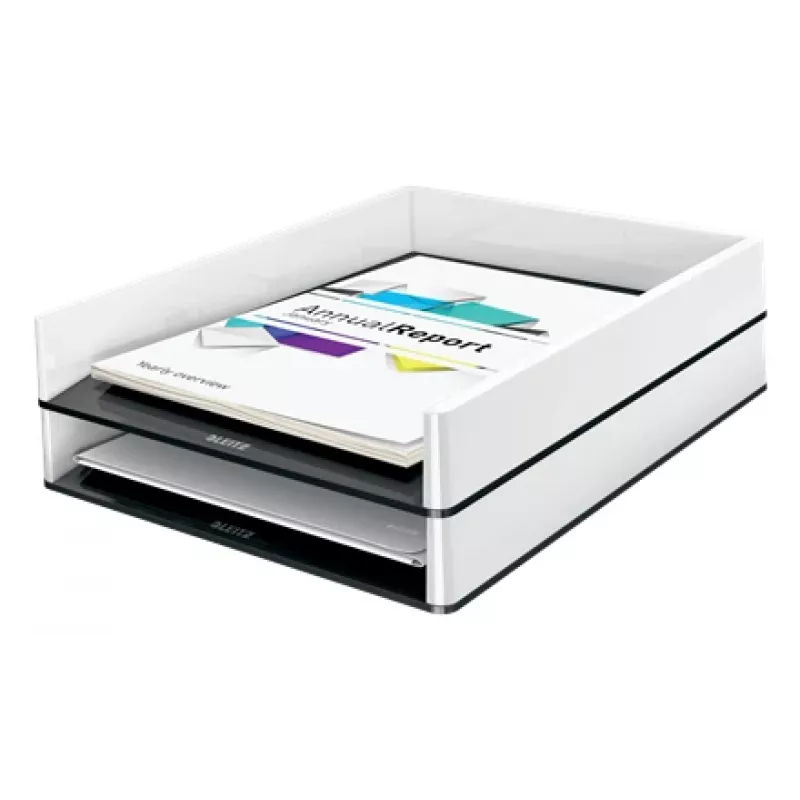 Leitz Letter Tray WOW Dual Colour, Plastik, Czarny, Biały, A4, A4, 267 mm, 336 mm