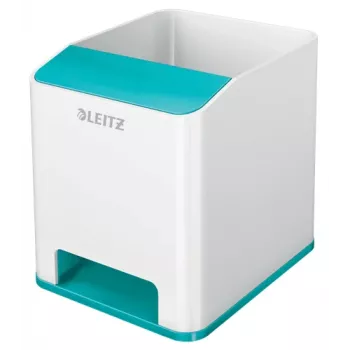 Leitz Sound Pen Holder WOW, niebieski, biały, polistyren (PS), 90 mm, 101 mm, 100 mm, 140 g