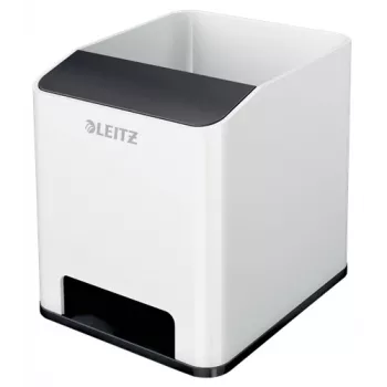 Uchwyt na długopisy Leitz Sound WOW, czarny, biały, polistyren, 90 mm, 101 mm, 100 mm, 140 g
