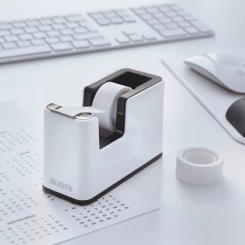 Leitz Tape Dispenser WOW, 1,9 cm, 33 m, polistyren (PS), czarny, biały, 51 mm, 126 mm