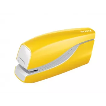 Zszywacz Leitz WOW 5566, bateryjny, 10 arkuszy, ładowanie od przodu, 1 cm, plastik, żółty