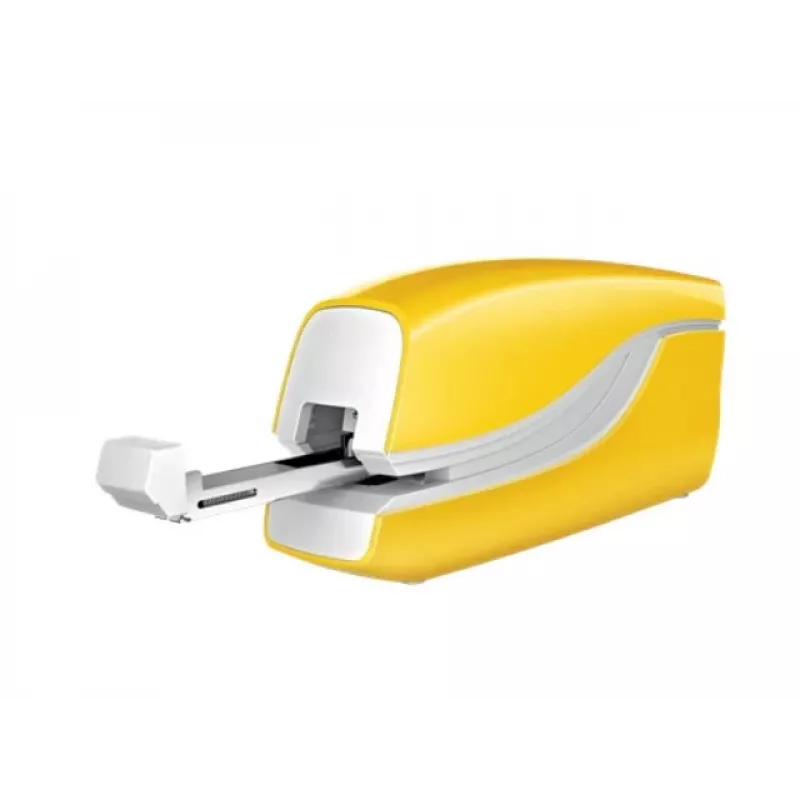 Zszywacz Leitz WOW 5566, bateryjny, 10 arkuszy, ładowanie od przodu, 1 cm, plastik, żółty