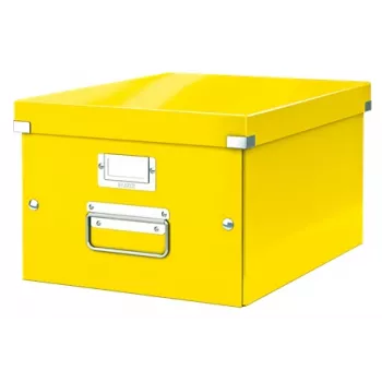Leitz Click & Store WOW Średnie pudełko do przechowywania, Żółty, Karton, 281 mm, 370 mm, 200 mm, 900 g