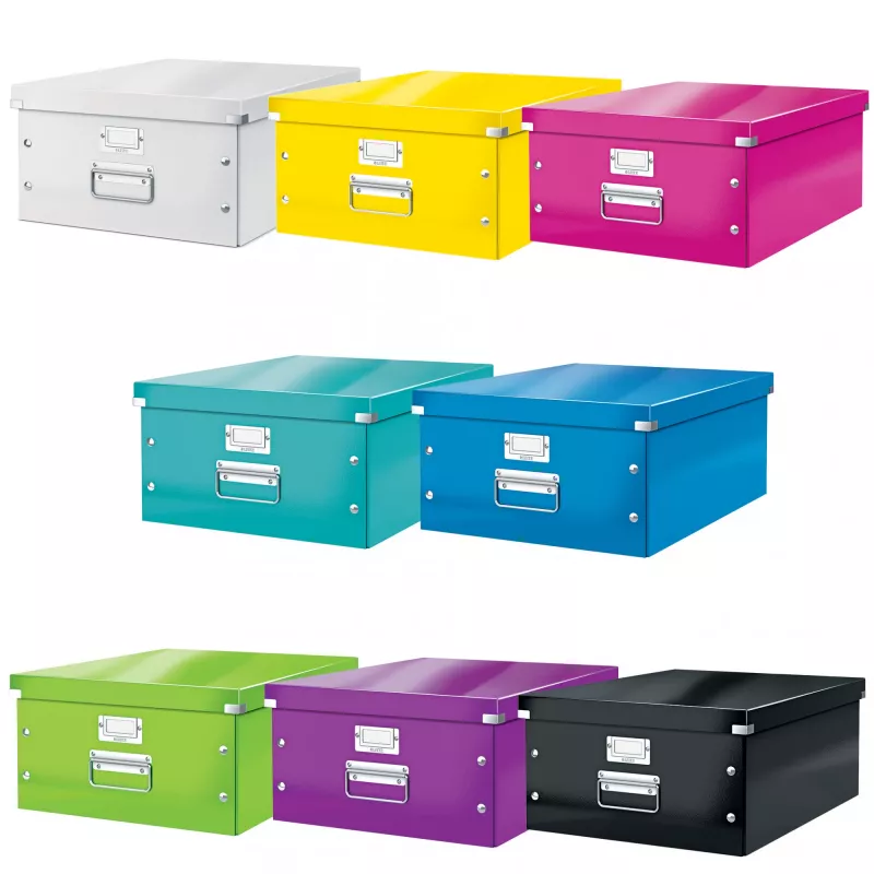 Leitz Click & Store WOW Duże pudło do archiwizacji, żółty, tektura, 369 mm, 482 mm, 200 mm