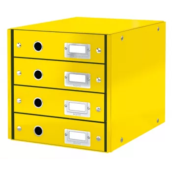 Leitz Click & Store WOW szafka z szufladami (4 szuflady), Żółty, Karton, 286 mm, 282 mm, 2.49 kg, Niemcy