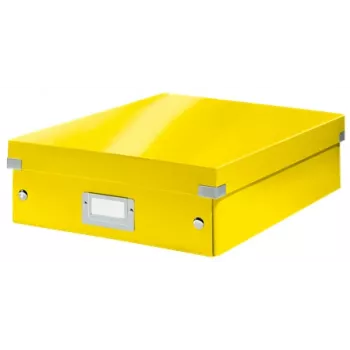 Leitz Click & Store WOW Medium Organiser Box, Pojemnik do przechowywania, Żółty, Prostokątny, Karton, Monochromatyczny, Do użytku wewnętrznego