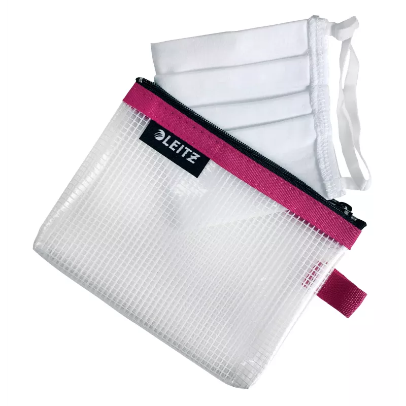 Leitz Travel Pouch wodoodporne WOW Small, Unisex, Torba na akcesoria, Mała, Zamek błyskawiczny, Wodoodporne, Różowy