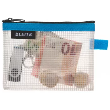 Leitz Travel Pouch wodoodporna WOW Small, Unisex, Saszetka, Mała, Zamek błyskawiczny, Wodoodporna, Niebieska