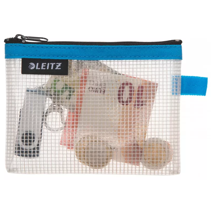 Leitz Travel Pouch wodoodporna WOW Small, Unisex, Saszetka, Mała, Zamek błyskawiczny, Wodoodporna, Niebieska