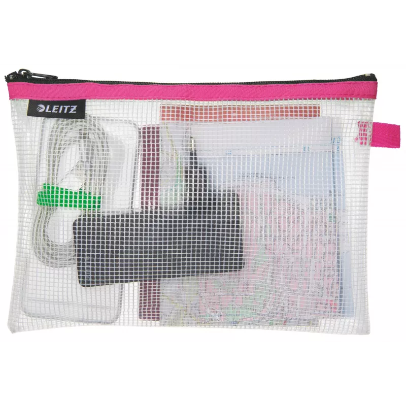 Leitz Travel Pouch wodoodporna WOW Medium, Unisex, Torba akcesoryjna, Średni, Zamek błyskawiczny, Wodoodporna, Różowy